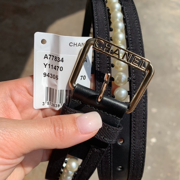 CHANEL Accessories - Authentic Chanel pearl belt size 70